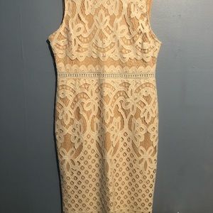 Adra White Lace Midi Dress